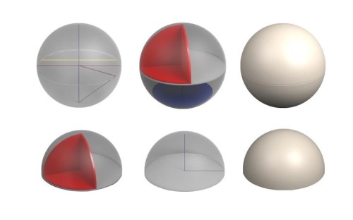 Bryły geometryczne kule i półkule