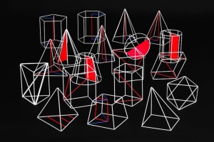 Bryły geometryczne szkieletowe 18 szt. - 20 cm