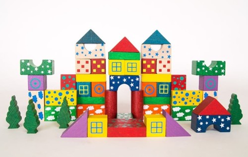 Drewniane klocki wspomagające matematyczny proces rozwoju dziecka - zestaw edukacyjny