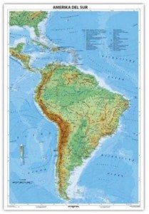 Mapa fizyczna Ameryki południowej