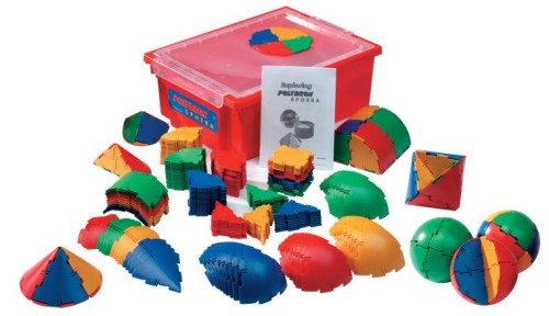 Polydron Sphera klasowy zestaw klocków 196 elementów - 6 figur sferycznych