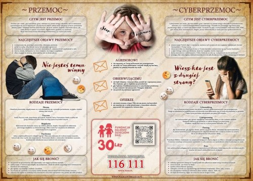 Przemoc - Cyberprzemoc - plansza dydaktyczna 140 x 100 cm