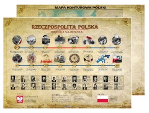 Rzeczpospolita Polska - historia najnowsza - plansza dydaktyczna 140 x 100 cm 