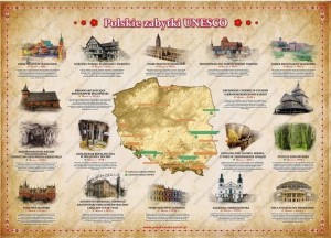 Polskie zabytki UNESCO - plansza dydaktyczna 140 x 100 cm 