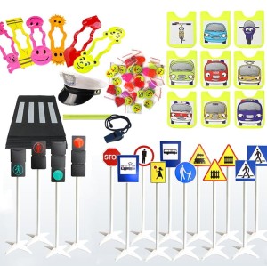Mini miasteczko ruchu drogowego dla przedszkolaka – Zestaw edukacyjny 137 elementów