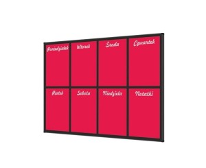 Tablica Planer Tygodniowy 200x120 cm - czerwona 