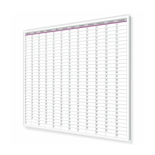 Tablica Planer Roczny 170x100 cm