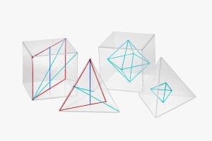 Bryły geometryczne wielościany foremne 4 szt.