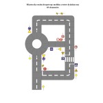 Miasteczko ruchu drogowego 10,5x16 m – Mobilny zestaw dydaktyczny 69 elementów