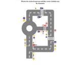 Miasteczko ruchu drogowego 10,5x16 m – Mobilny zestaw dydaktyczny 86 elementów