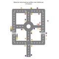 Mobilne miasteczko ruchu drogowego 16x23 m zestaw 133 elementy z sygnalizacją świetlną