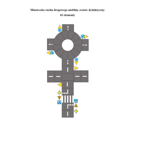 Mobilne miasteczko ruchu drogowego zestaw dydaktyczny mata puzzle 8x15m