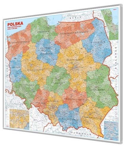 Mapa administracyjna Polski magnetyczna 1:650 000