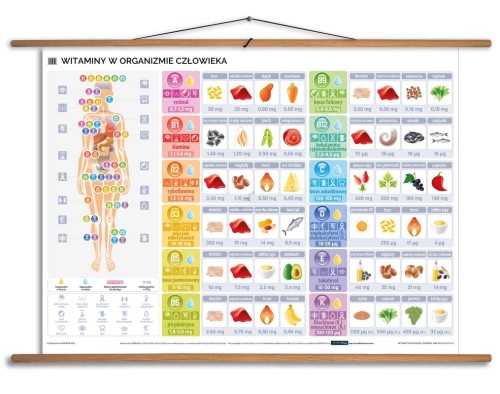 Witaminy w organizmie człowieka plansza dydaktyczna