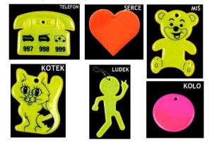 Zawieszki odblaskowe - zestaw klasowy 30 szt.