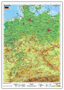 Mapa fizyczna Niemiec konturowa