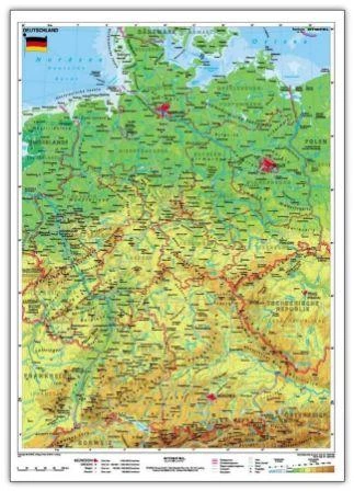 Mapa fizyczna Niemiec konturowa 