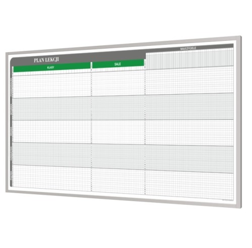 Plan lekcji magnetyczny dla 30 klas, 30 sal i 60 nauczycieli