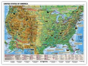 Fakty o USA/Basic Facts about USA mapa dwustronna