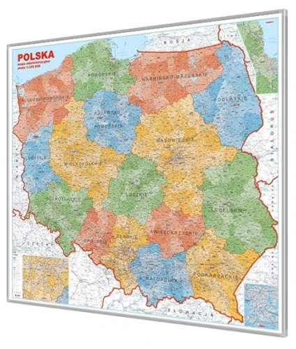 Mapa administracyjna Polski magnetyczna 1:500 000