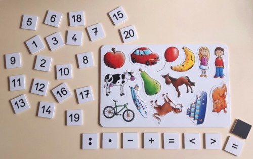 Matematyka w obrazkach magnetycznych - liczmany, cyfry, znaki