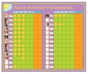 Tablica obecności dzieci 60 x 80 cm