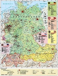 Kraje niemieckojęzyczne mapa polityczna