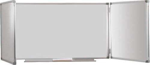 Tablica szkolna biała składana tryptyk ceramiczna 300 x 100 cm