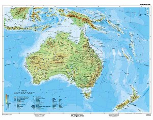 Mapa fizyczna Australii
