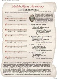 Hymn Polski plansza 100 x 70 cm