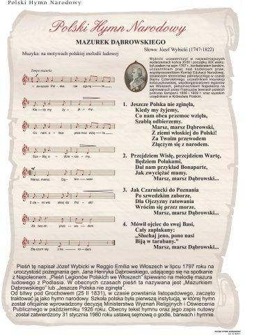 Hymn Polski plansza 100 x 70 cm 