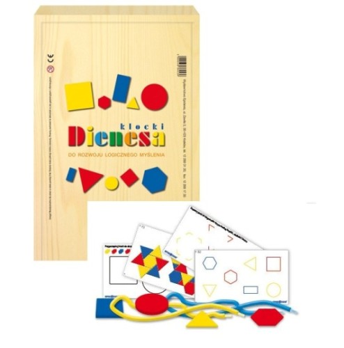 Klocki logiczne Dienesa - zestaw 60 figur z kartami pracy