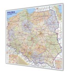 Mapa administracyjno-drogowa Polski magnetyczna 110x100 cm